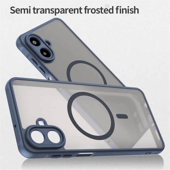 Husa Matte MagSafe pentru Samsung Galaxy A07, protectie completa, contur albastru