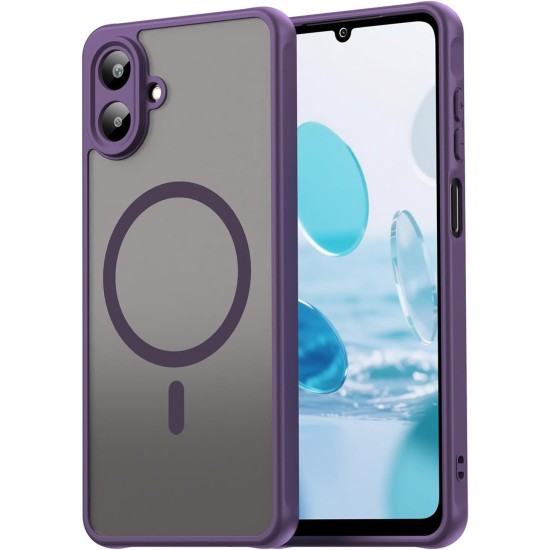 Husa Matte MagSafe pentru Samsung Galaxy A07, protectie completa, contur mov