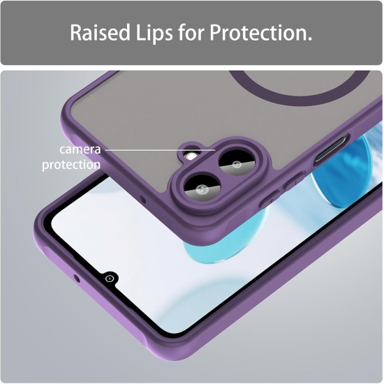 Husa Matte MagSafe pentru Samsung Galaxy A07, protectie completa, contur mov