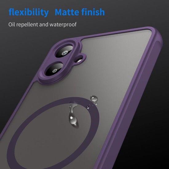 Husa Matte MagSafe pentru Samsung Galaxy A07, protectie completa, contur mov