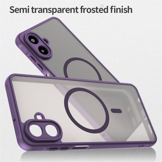 Husa Matte MagSafe pentru Samsung Galaxy A07, protectie completa, contur mov