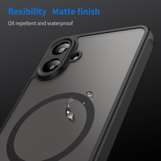 Husa Matte MagSafe pentru Samsung Galaxy A07, protectie completa, contur negru