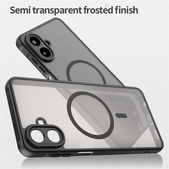 Husa Matte MagSafe pentru Samsung Galaxy A07, protectie completa, contur negru