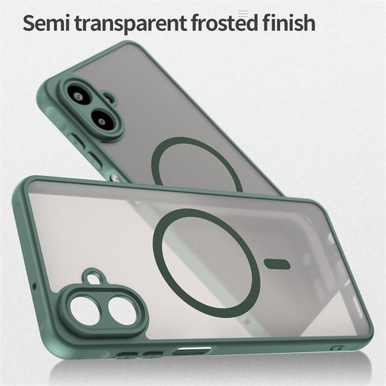 Husa Matte MagSafe pentru Samsung Galaxy A07, protectie completa, contur verde