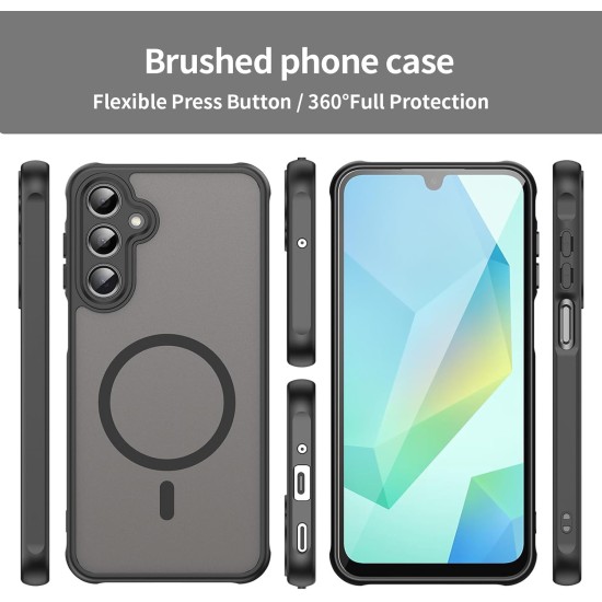 Husa Matte MagSafe pentru Samsung Galaxy A26, protectie completa, contur negru