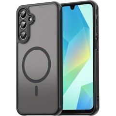 Husa Matte MagSafe pentru Samsung Galaxy A56, protectie completa, contur negru