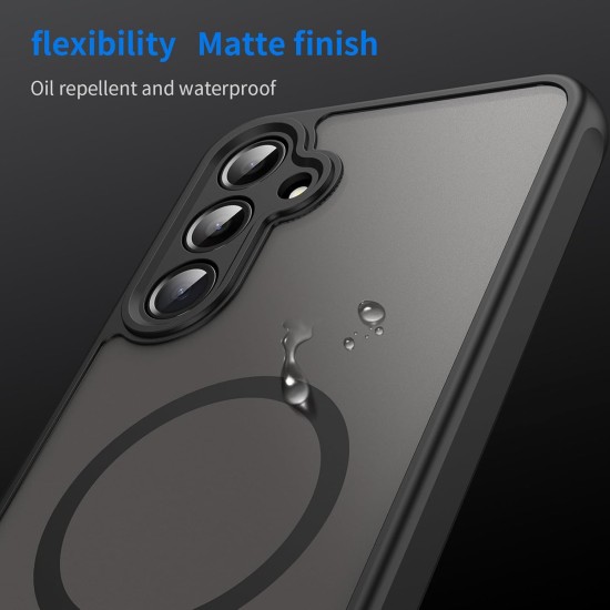 Husa Matte MagSafe pentru Samsung Galaxy A26, protectie completa, contur negru