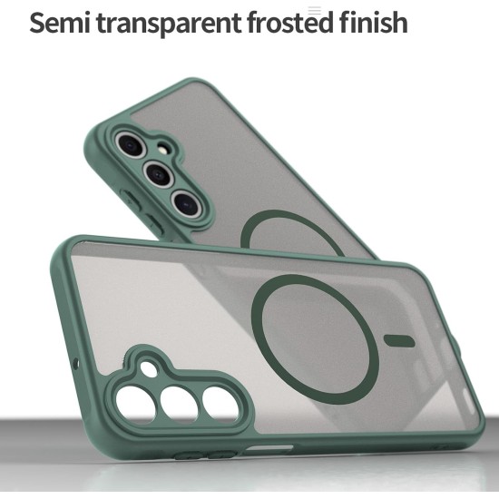 Husa Matte MagSafe pentru Samsung Galaxy A26, protectie completa, contur verde