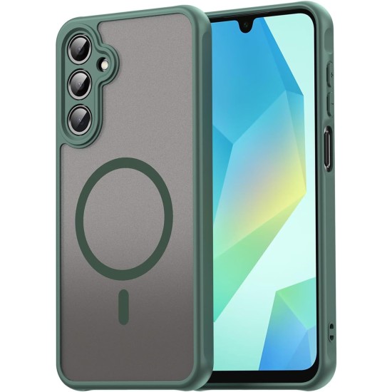 Husa Matte MagSafe pentru Samsung Galaxy A26, protectie completa, contur verde