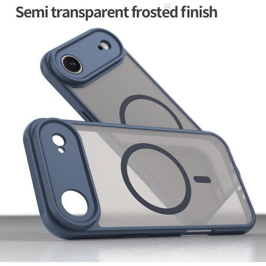 Husa Matte MagSafe pentru IPhone 17 Air, protectie completa, contur albastru