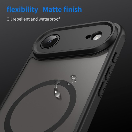 Husa Matte MagSafe pentru IPhone 17 Air, protectie completa, contur negru