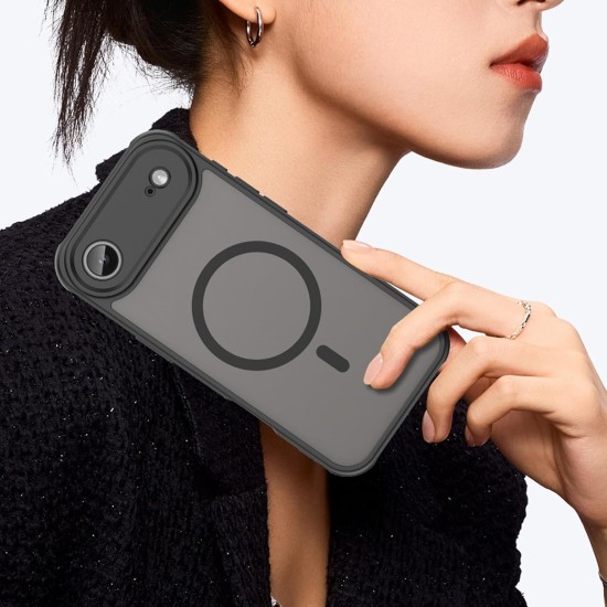 Husa Matte MagSafe pentru IPhone 17 Air, protectie completa, contur negru