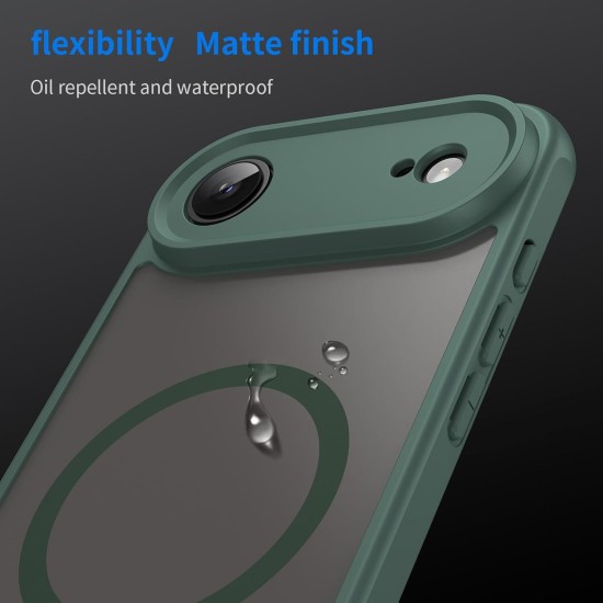 Husa Matte MagSafe pentru IPhone 17 Air, protectie completa, contur verde