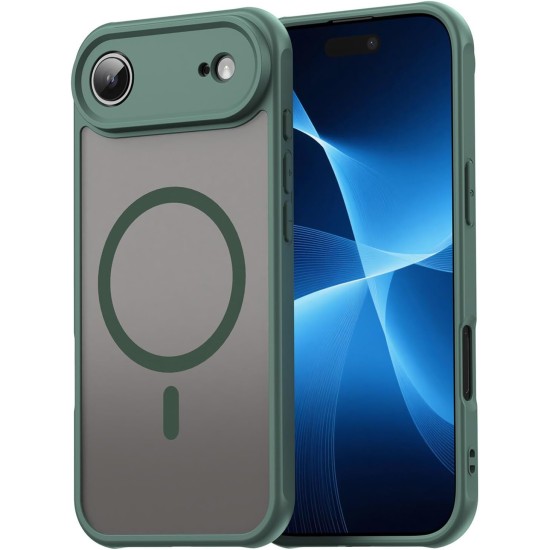 Husa Matte MagSafe pentru IPhone 17 Air, protectie completa, contur verde
