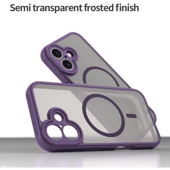 Husa Matte MagSafe pentru IPhone 17, protectie completa, contur mov