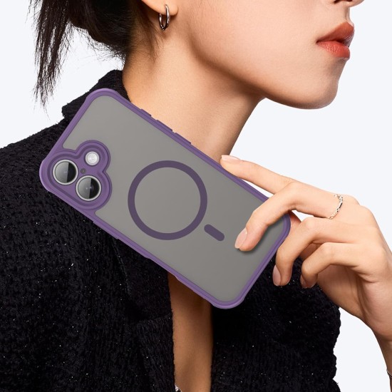 Husa Matte MagSafe pentru IPhone 17, protectie completa, contur mov