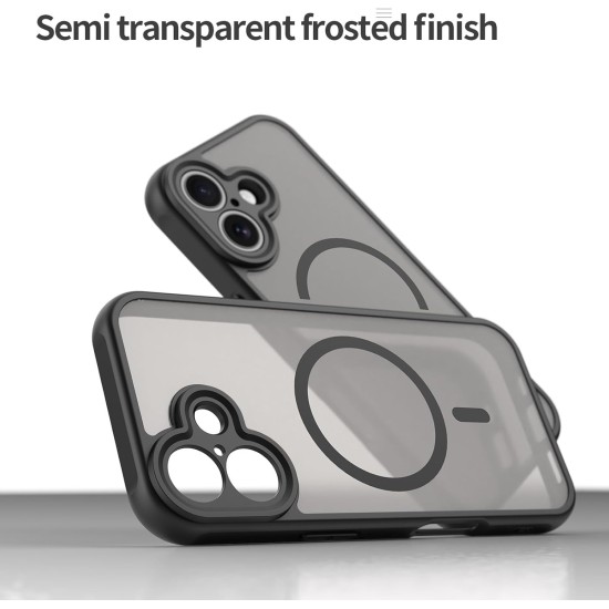 Husa Matte MagSafe pentru IPhone 17, protectie completa, contur negru