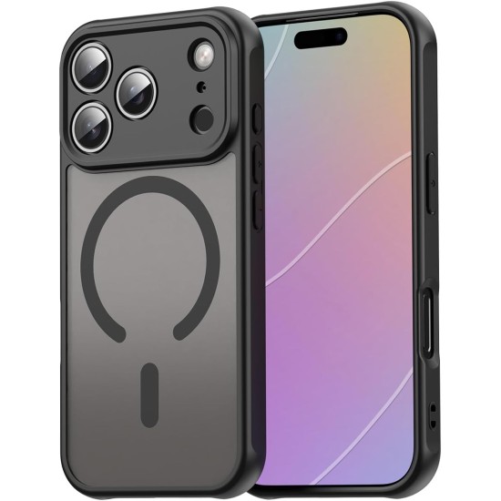 Husa Matte MagSafe pentru IPhone 17 Pro Max, protectie completa, contur negru