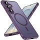 Husa Matte MagSafe pentru Samsung Galaxy S25 5G, protectie completa, contur mov