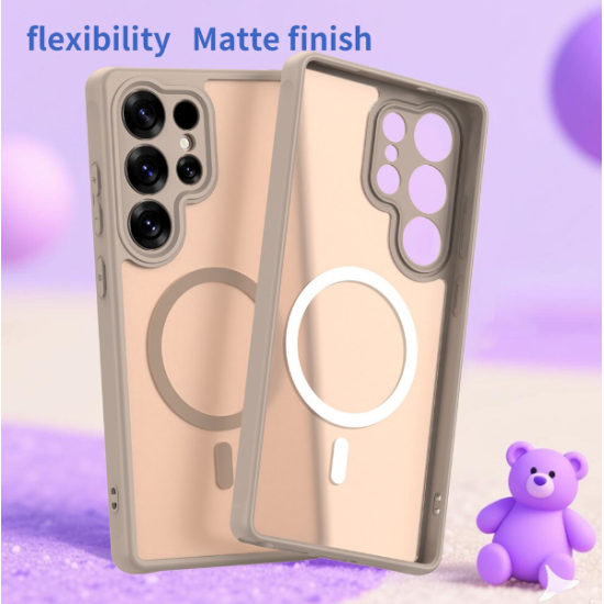 Husa Matte MagSafe pentru Samsung Galaxy S25 Ultra, protectie completa, contur Bej