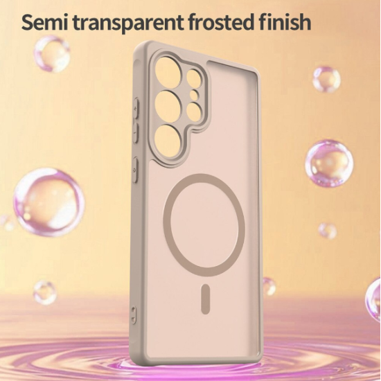 Husa Matte MagSafe pentru Samsung Galaxy S25 Ultra, protectie completa, contur Bej