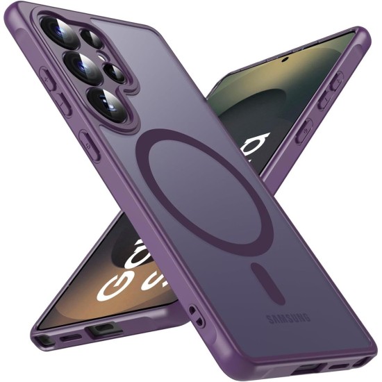 Husa Matte MagSafe pentru Samsung Galaxy S25 Ultra 5G, protectie completa, contur mov