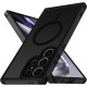 Husa Matte MagSafe pentru Samsung Galaxy S24 Ultra, protectie completa, contur negru