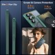 Husa Matte MagSafe pentru Samsung Galaxy S25 Ultra 5G, protectie completa, contur verde