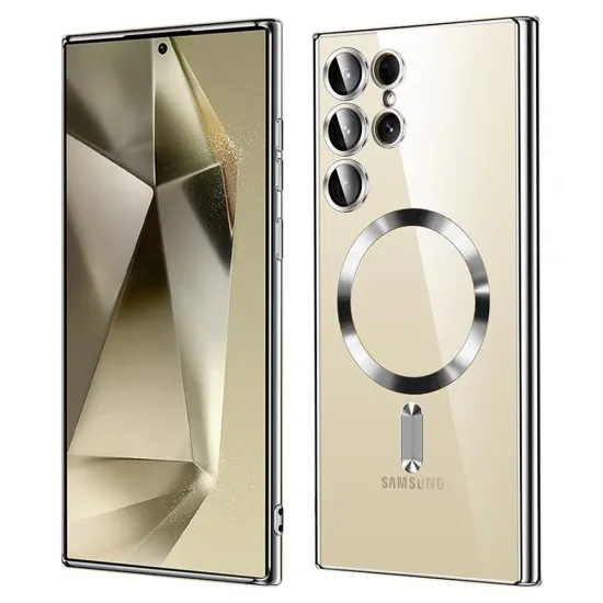 Husa compatibila cu Samsung Galaxy S24 Ultra, ALC MOBILE, pentru telefon mobil cu protectie pentru camera, Tehnologie MagSafe, rezistenta la socuri, contur Silver Husa compatibila cu Samsung Galaxy S24 Ultra, ALC MOBILE, pentru telefon mobil cu protectie pentru camera, Tehnologie MagSafe, rezistenta la socuri, contur Silver