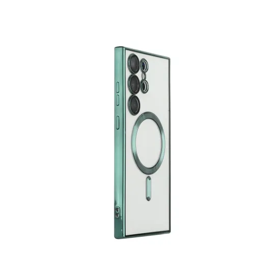 Husa compatibila cu Samsung Galaxy S25 Ultra, ALC MOBILE, pentru telefon mobil cu protectie pentru camera, Tehnologie MagSafe, rezistenta la socuri, contur Verde Husa compatibila cu Samsung Galaxy S25 Ultra, ALC MOBILE, pentru telefon mobil cu protectie pentru camera, Tehnologie MagSafe, rezistenta la socuri, contur Verde