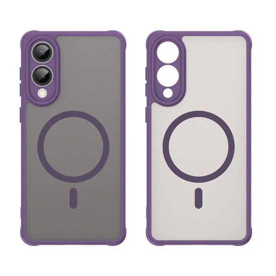 Husa Matte MagSafe pentru Samsung Galaxy S25 Edge , protectie completa, contur mov