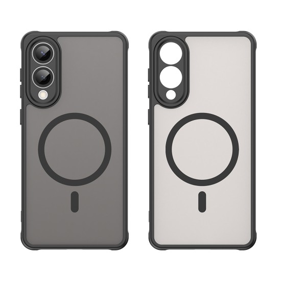 Husa Matte MagSafe pentru Samsung Galaxy S25 Edge , protectie completa, contur negru