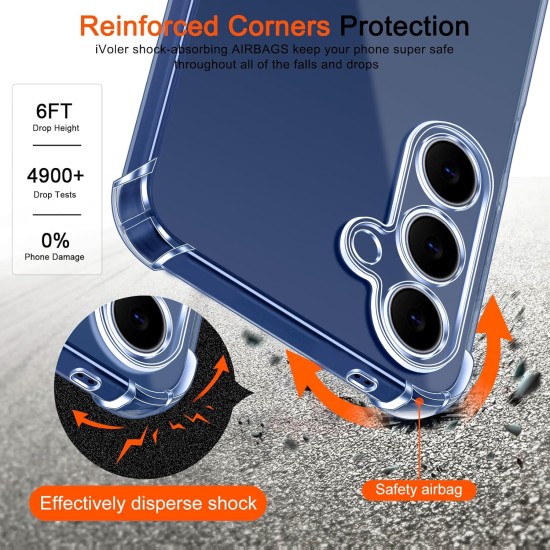 Husa Anti soc, transparenta compatibila cu Samsung Galaxy S25 Fe