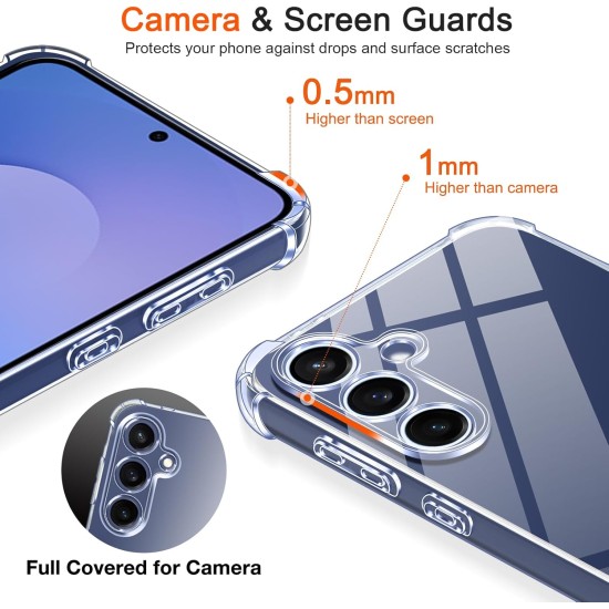 Husa Anti soc, transparenta compatibila cu Samsung Galaxy S25 Fe