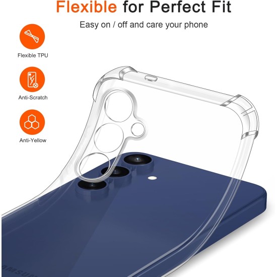 Husa Anti soc, transparenta compatibila cu Samsung Galaxy S25 Fe