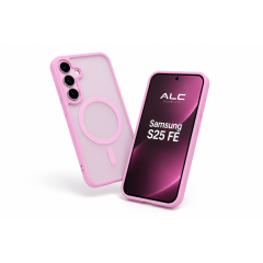 Husa Matte MagSafe pentru Samsung Galaxy S25 Fe, protectie completa, contur Roz