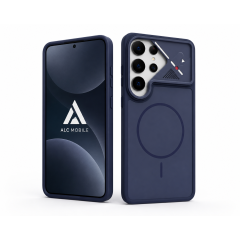 Husa antisoc compatibila cu MagSafe pentru Samsung Galaxy S26 Ultra, Matrix, albastru