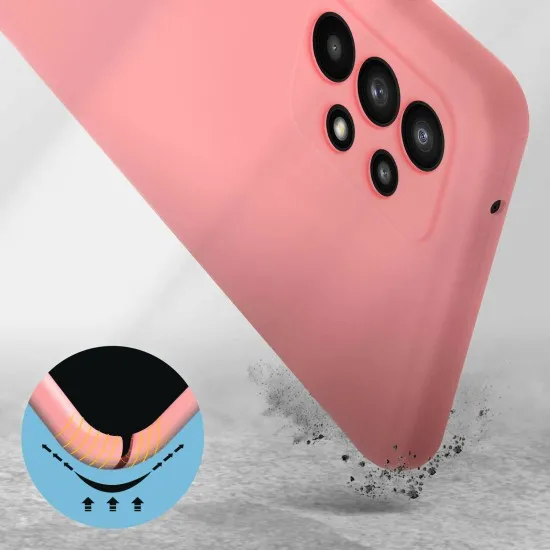 Husa Liquid soft touch compatibila cu Samsung Galaxy A32 5G, Baby Pink, ALC Husa Liquid soft touch compatibila cu Samsung Galaxy A32 5G, Baby Pink, ALC