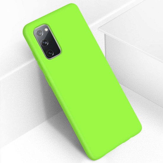 Husa Liquid soft touch compatibila cu Samsung Galaxy A03s, Green Neon, ALC