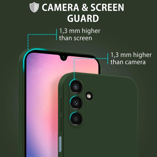 Husa Soft Touch, compatibila cu Samsung Galaxy A25, Verde Inchis Tpu