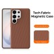 Husa compatibila cu Samsung Galaxy S26 Ultra, MagSafe, Design Woven, Soft Touch, Antisoc, Maro