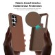 Husa compatibila cu Samsung Galaxy S26 Ultra, MagSafe, Design Woven, Soft Touch, Antisoc, Maro