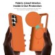 Husa compatibila cu Samsung Galaxy S26 Ultra, MagSafe, Design Woven, Soft Touch, Antisoc, Portocaliu