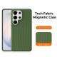 Husa compatibila cu Samsung Galaxy S26 Ultra, MagSafe, Design Woven, Soft Touch, Antisoc, Verde