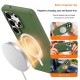 Husa compatibila cu Samsung Galaxy S26 Ultra, MagSafe, Design Woven, Soft Touch, Antisoc, Verde