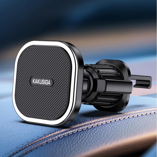 Suport Auto Magnetic pentru Telefon Kaku KSC-1166, Prindere Ventilatie cu Cleme, Rotire 360, Compatibil Universal, Negru