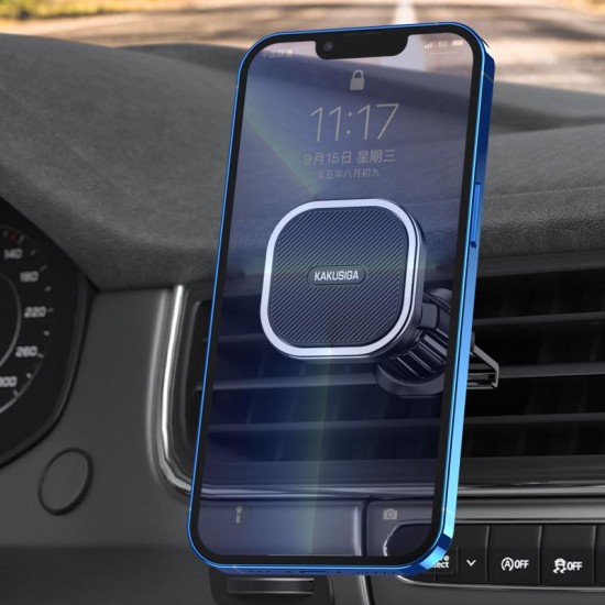 Suport Auto Magnetic pentru Telefon Kaku KSC-1166, Prindere Ventilatie cu Cleme, Rotire 360, Compatibil Universal, Negru