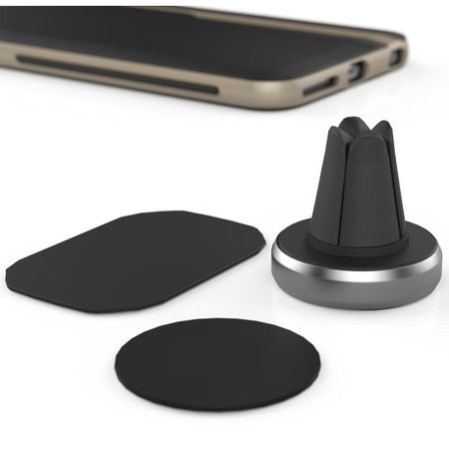 Suport auto telefon, magnetic, pentru grila de ventilatie, aerisire auto, cu rama metalica, Universal