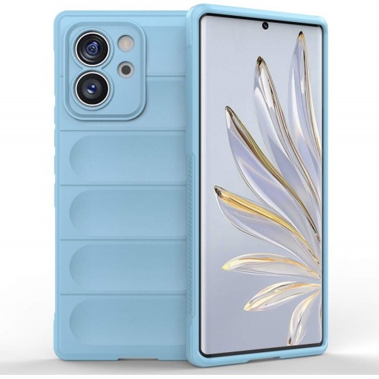 Husa wave, compatibila cu Xiaomi Redmi Note 13 5G, Grip Anti-Soc, Tpu, Baby Blue