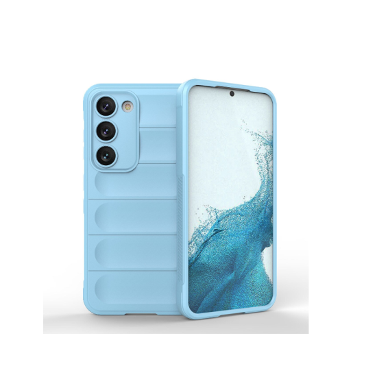 Husa wave, compatibila cu Samsung Galaxy S24 Plus, Grip Anti-Soc, Tpu, Baby Blue